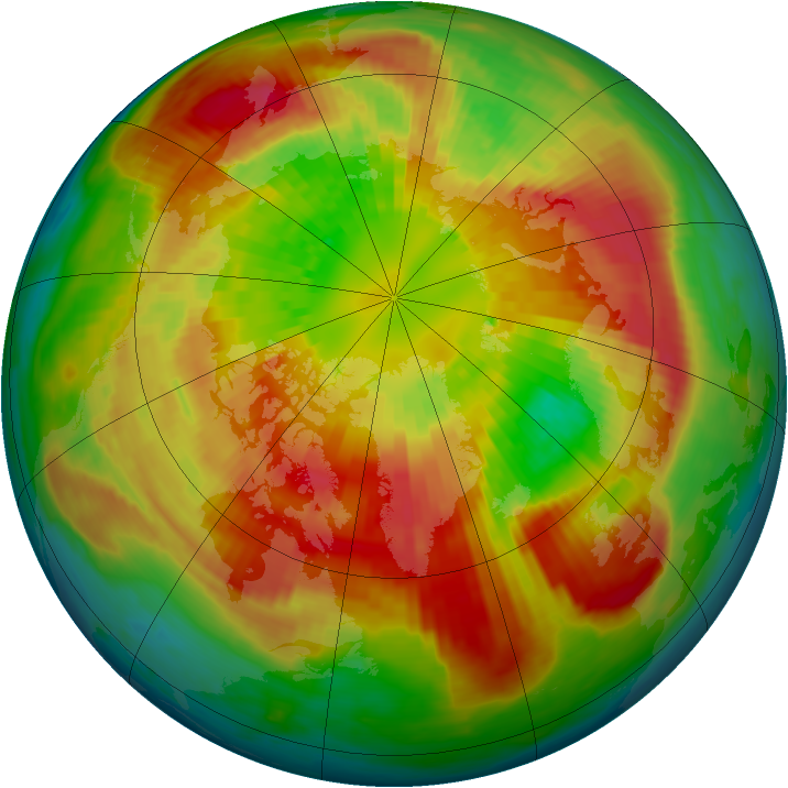 Arctic ozone map for 14 March 2002